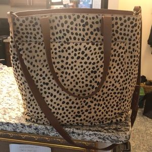 Madewell Leopard Print Tote with Crossbody Strap